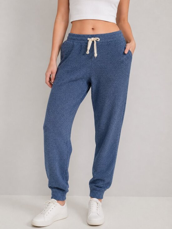 aerie Pants - OFFLINE by Aerie Sweater Knit Joggers Medium Blue Heather Drawstring Lounge Pant